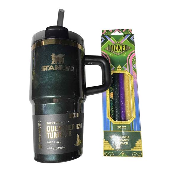 STANLEY TUMBLER 20 OZ ELPHABA WICKED FOR GOOD TUMBLER BUNDLE WITH STRAW SET - Picture 5 of 5